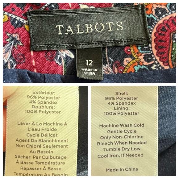 Talbots Pencil Skirt Straight Textured Burgundy Pink Multicolored Women’s 12 - Picture 5 of 9